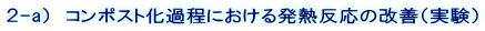 2-a) コンポスト化過程における発熱反応の改善(実験)